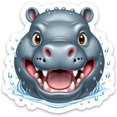 Angry hippopotamus sticker
