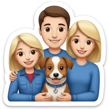 couple and their pet dog sticker