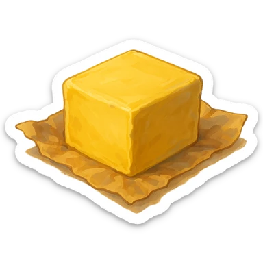 ghibli style butter stick, painterly, warm tones sticker