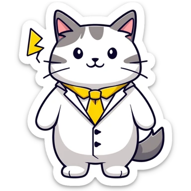 Tuxedo Norwegian forest cat dress up as pikachu sticker