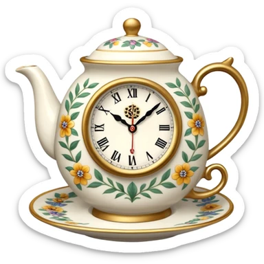 Clock that tea sticker