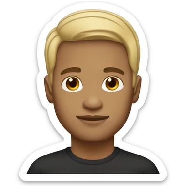 man light skin tone short black hai sticker