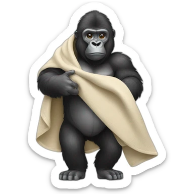 Gorilla holding a blanket sticker
