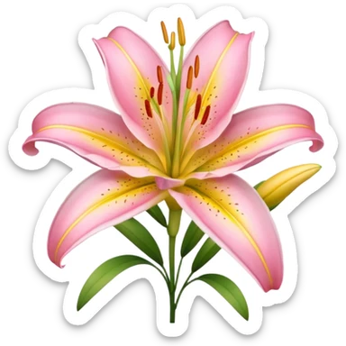 Pink yellow lily sticker