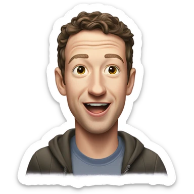 mark zuckerburg with his tongue out  sticker