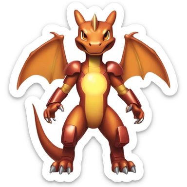 Charizard as iron man sticker
