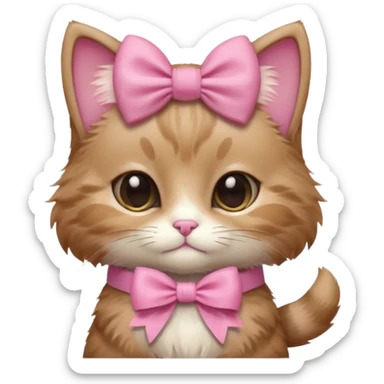 Baby cat have🎀and like pinterest drawing soft and cutie sticker
