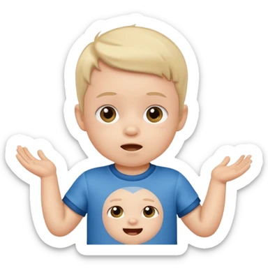 A toddler with a tiny jersey shirt, adorable enthusiasm sticker