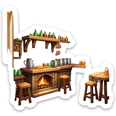Cozy Fantasy tavern sticker