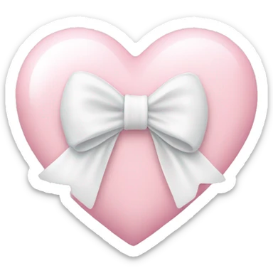 light pink heart with a white bow  sticker