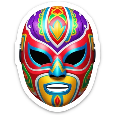 colorful luchador wrestling mask sticker