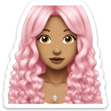 gyaru girl pink hair sticker