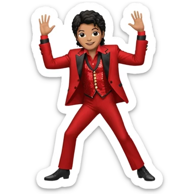 Maichel jackon bailando con un traje rojo y negro sticker