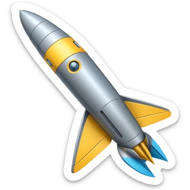 high tech missile with fins and digital markings sticker