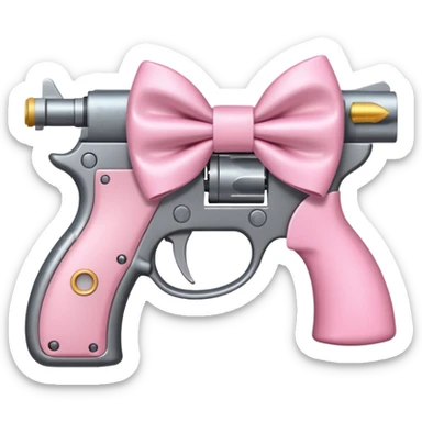 Gun with a light pink bow sticker