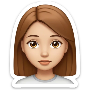 A girl with brown straight hair with light skin sticker