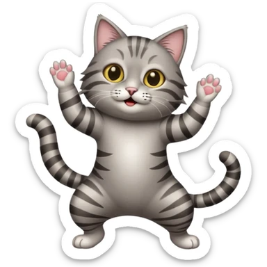 A cat doing the ay mi gatito dance(👊😺👊)  sticker