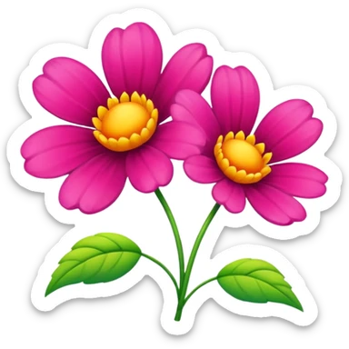  2 tane renkli çicek  sticker