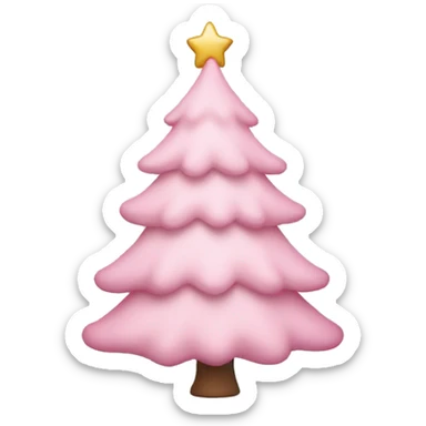 pastel pink christmas tree sticker