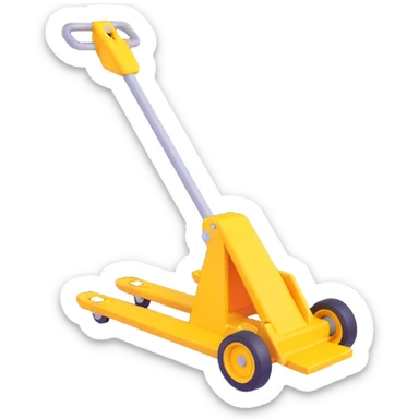 Make the pallet truck yellow, keep the same style and subject, 3D emoji style. sticker