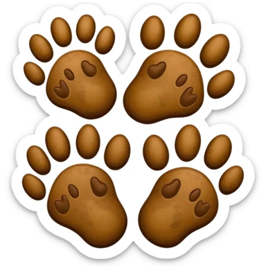 Paw prints from a dog with only 3 legs.  3? Notv4 4 toes on each foot  sticker