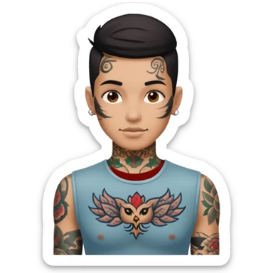 single men or women with more tatoos on their body sticker