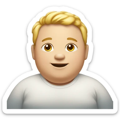 fat boy child is happy sticker