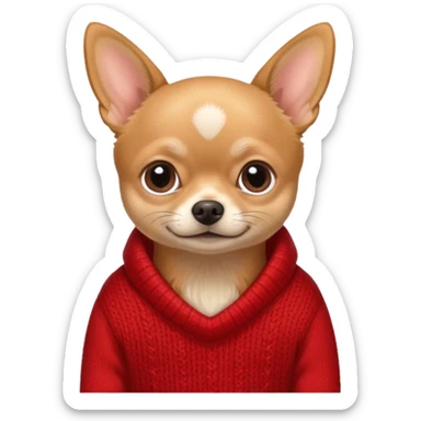 Tan chihuahua wearing a sweater sticker