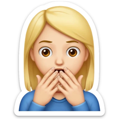 emoji face biting point finger nails  sticker