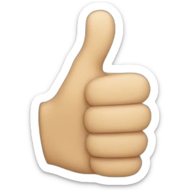 tesak thumbs up sign. The tip of the thumb is bent towards the fingers sticker