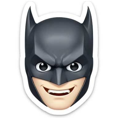 winking face of batman without bat ears sticker