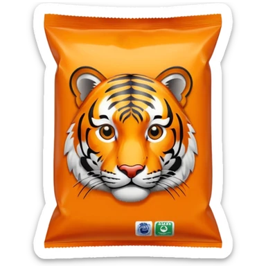 Orange chip bag with tiger on it sticker