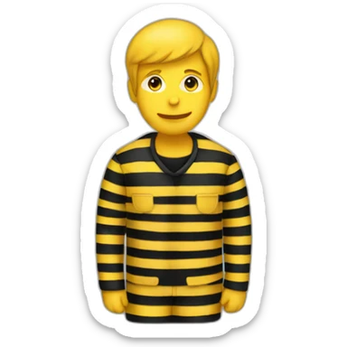 man striped yellow black prison suit sticker