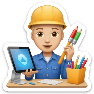 graphic designer with props

 sticker