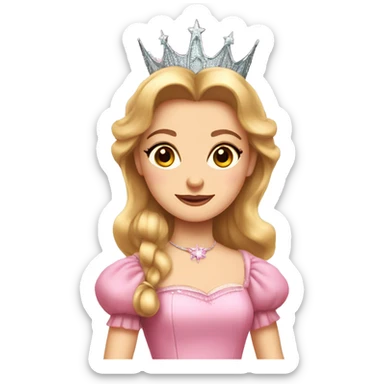 Glinda from the wizard of oz in a pink dress sticker