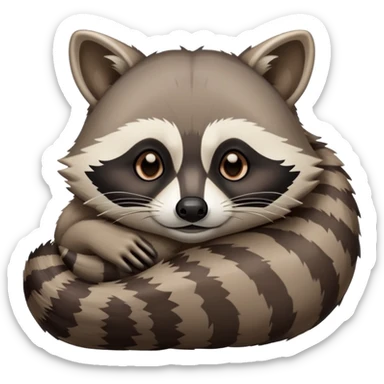 The raccoon is swollen with wine and sleeping  sticker
