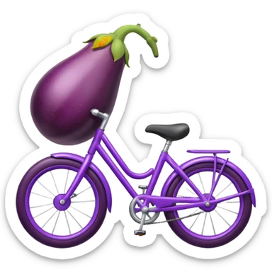 Eggplant on a bike sticker