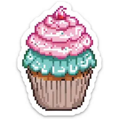 cupcake with pink icing sticker