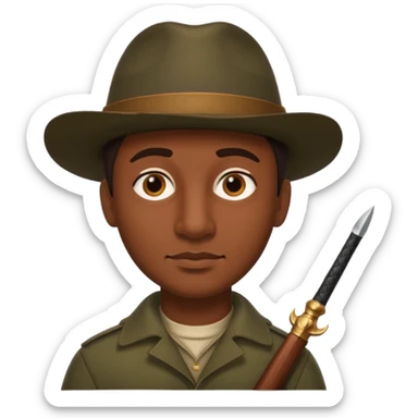 Brown eyes No mustache Italian hunter, bigger nose, darker skin sticker