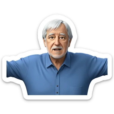 old man in blue shirt sticker