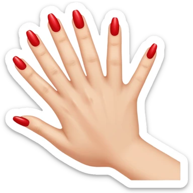 Hand with only 1 red nail  sticker