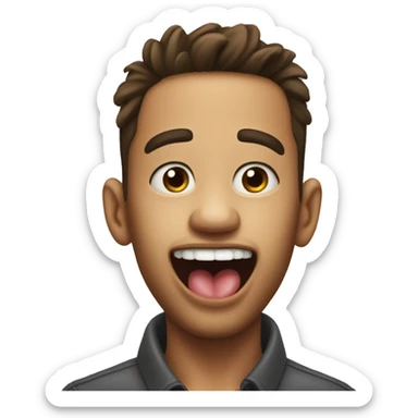 heart eyes tongue out drooling  sticker