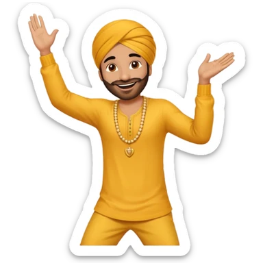 Male Punjabi is dancing on emoji emoji sticker