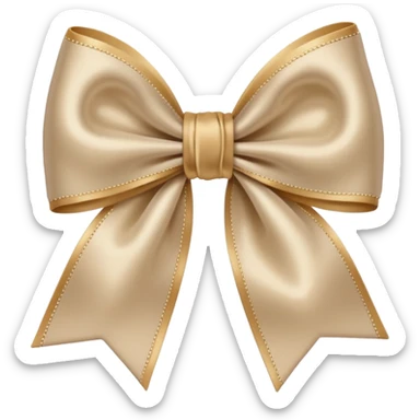 Beige bow sticker
