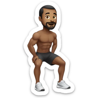 Man doing squats workout sticker