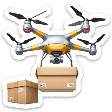 Automated drones deliver packages swiftly above streets sticker