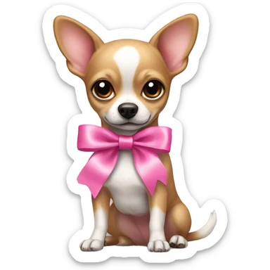 chiwawa with pink ribbon sticker