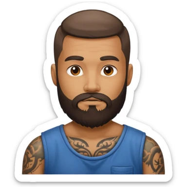 tattooed bearded male prisoner sticker