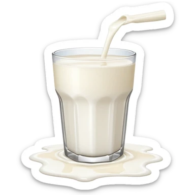 glass of milk spill on floor sticker