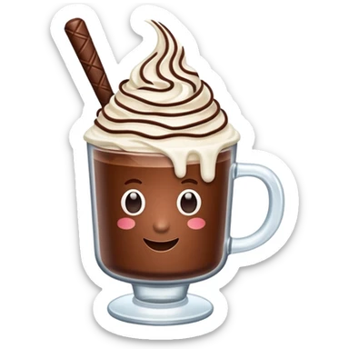 Ice Cacao with whipping cream  sticker